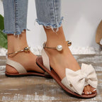 Shopimist bow open toe sandals with stylish design, featuring a sleek strap and open toe for summer comfort and elegance.