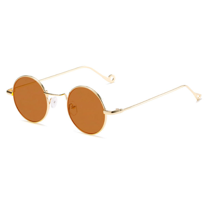 Retro round gothic sunglasses by Plush Fashion Hub featuring steampunk style and vintage-inspired metal frames.