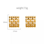 18K gold-plated geometric stud earrings with modern angular design, crafted by Shopimist for a sleek, stylish look.