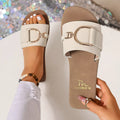 Shopimist open toe flats sandals with sleek design, featuring a comfortable fit and stylish straps for casual summer wear.