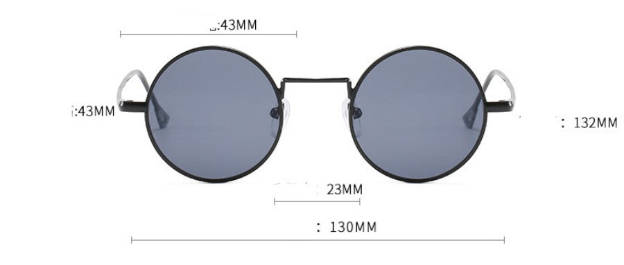 Retro round gothic sunglasses by FitiqueFit with steampunk-inspired design and vintage metal frames, stylish and unique eyewear.