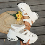 Shopimist cutout round toe platform sandals featuring a stylish design and chunky heel, perfect for casual summer outfits.