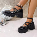 Chunky heel Platform Mary Jane sneakers by Plush Fashion Hub featuring stylish sandal design with thick soles and classic straps.