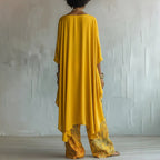 FitiqueFit solid color sleeveless top and wide-leg pants two-piece set, shown in a casual, stylish outfit.