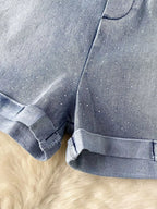 Strapless denim romper with pockets, full-body suit by Plush Fashion Hub, featuring a casual, stylish design and front pockets.