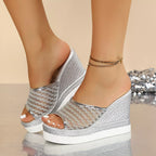 Shopimist open toe wedge sandals with braided jute heel and tan straps, stylish summer footwear for casual wear