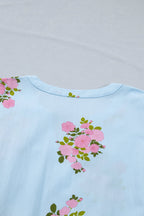 Plus size Lucy Print Scalloped Trim maxi dress by Threaded Pear featuring a flowing silhouette and floral pattern.