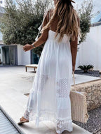 Plus size bohemian cami dress with crochet and tassel trim, flowy summer midi dress from Trendsi.