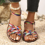 Open toe braided strap sandals by Shopimist featuring stylish design and comfortable fit, perfect for casual summer wear.