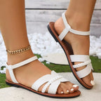 Shopimist open toe flats sandals with sleek design and comfortable straps, perfect for casual summer wear.