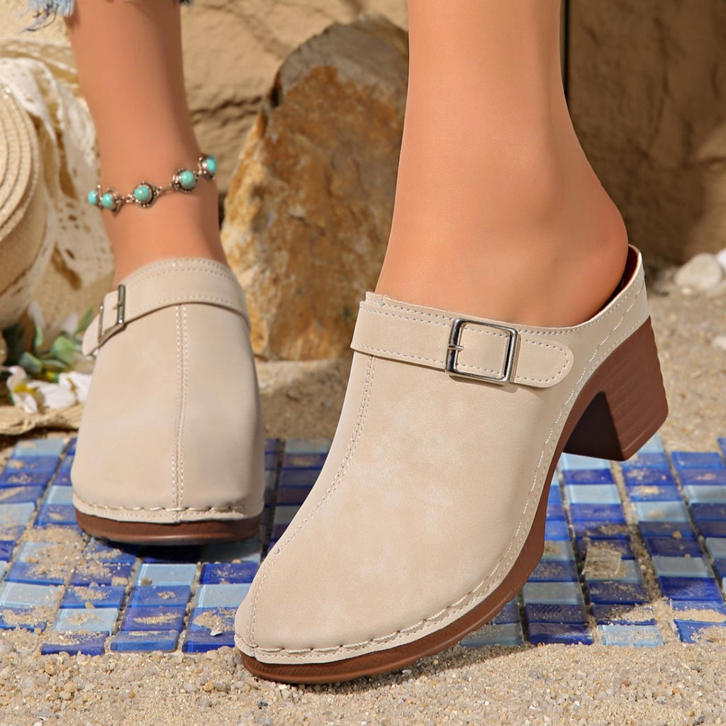Women's round toe platform slip-on shoes by Trendsi with lightweight design and comfortable daily wear appearance.
