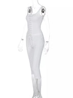 Shopimist lace-up tank top and capris set, featuring a stylish sleeveless top with lace-up detail and matching fitted capris.