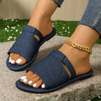 Open toe flats sandals by Shopimist featuring a sleek design with comfortable straps and a stylish, minimalist look.