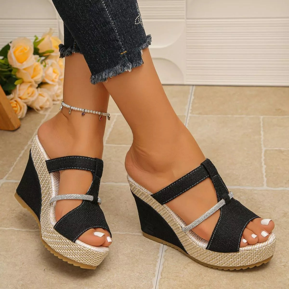 Open toe platform sandals by Shopimist featuring chunky heel and stylish design, perfect for warm-weather fashion.