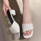Shopimist open toe block heel sandals with stylish straps and a chunky heel, ideal for summer and casual wear.