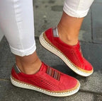Large size casual canvas shoes for women, European and American style loafers by Plush Fashion Hub, shown in black with white soles.