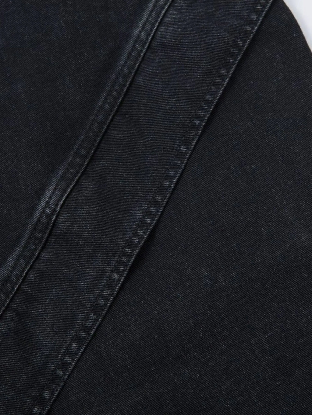 Men's wide leg denim jeans by Plush Fashion Shop, showing the relaxed fit and classic blue denim fabric.