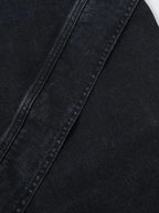 Men's wide leg denim jeans by Plush Fashion Shop, showing the relaxed fit and classic blue denim fabric.
