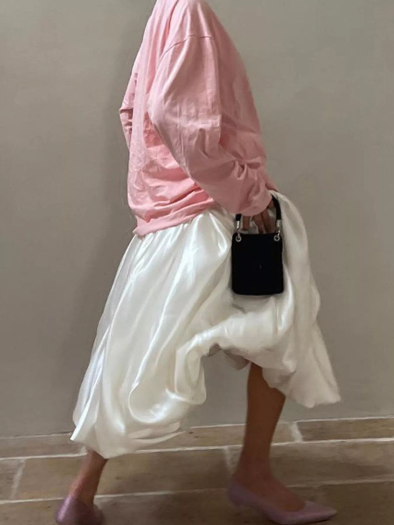 Flowy satin maxi skirt by Plush Fashion Hub features smooth fabric and elegant drape, perfect for stylish, comfortable wear.
