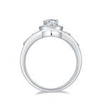 Sterling silver ring with 1 carat moissanite gemstone, crafted by Shopimist, showcasing a sparkling and elegant design.