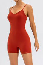 Trendsi spaghetti strap round neck romper, active wear, lightweight fabric, sleeveless design, casual summer outfit.