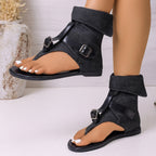 Shopimist toe post buckle sandals with adjustable straps and cushioned soles, featuring a sleek design for casual wear.
