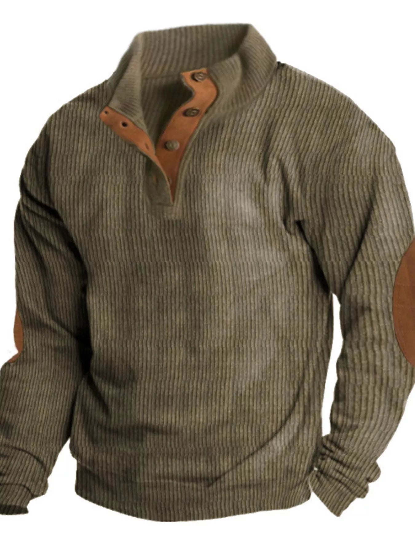 Men's vintage corduroy long sleeve top by Simply Love, plus size, with a classic textured fabric and relaxed fit.