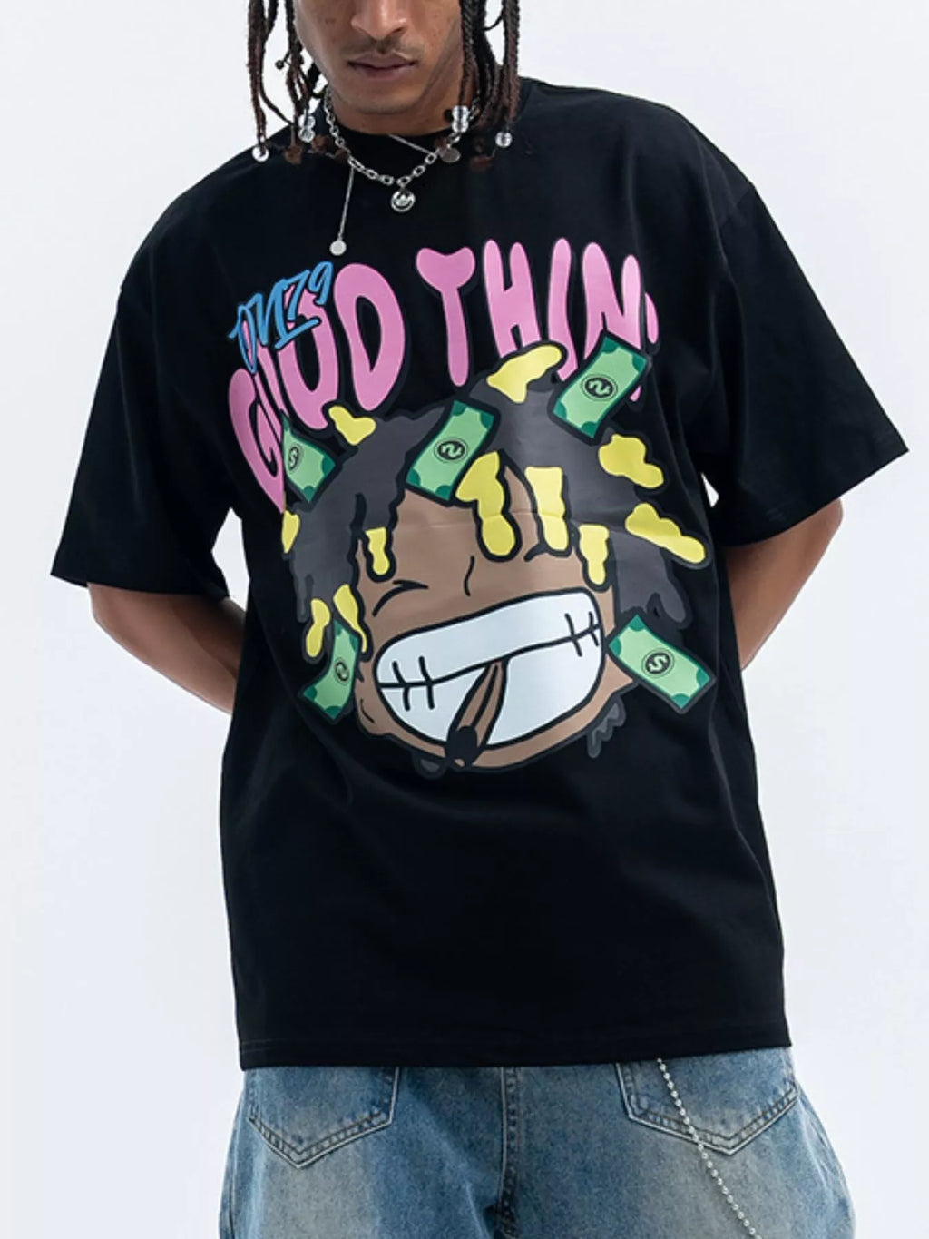 Men's casual graphic round neck T-shirt by Simply Love, featuring a stylish design and comfortable fit.