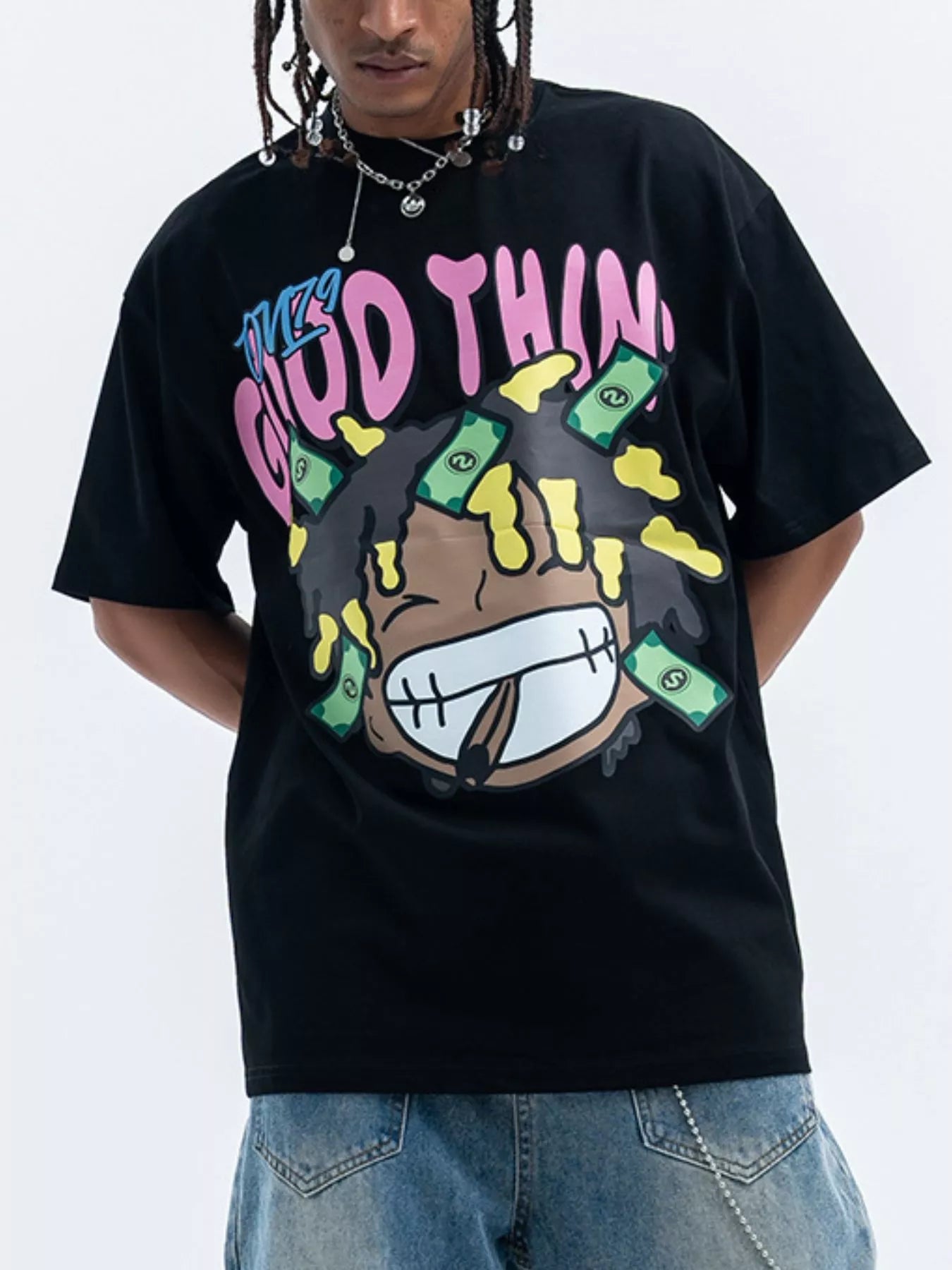 Men's casual graphic round neck T-shirt by Simply Love, featuring a stylish design and comfortable fit.