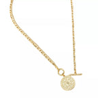 Chain link necklace with vintage coin pendant, stylish jewelry by Shopimist featuring a bold, classic design and intricate metalwork.
