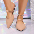 Shopimist point toe flats sandals featuring sleek design and comfortable fit, perfect for casual or dressy occasions.