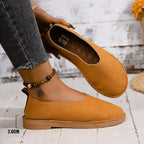 Shopimist round toe flats slip-ons showing stylish, comfortable footwear with a smooth finish and classic design.