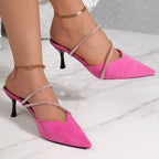 Shopimist point toe kitten heels sandals with sleek design and open toe, perfect for stylish, elegant footwear.