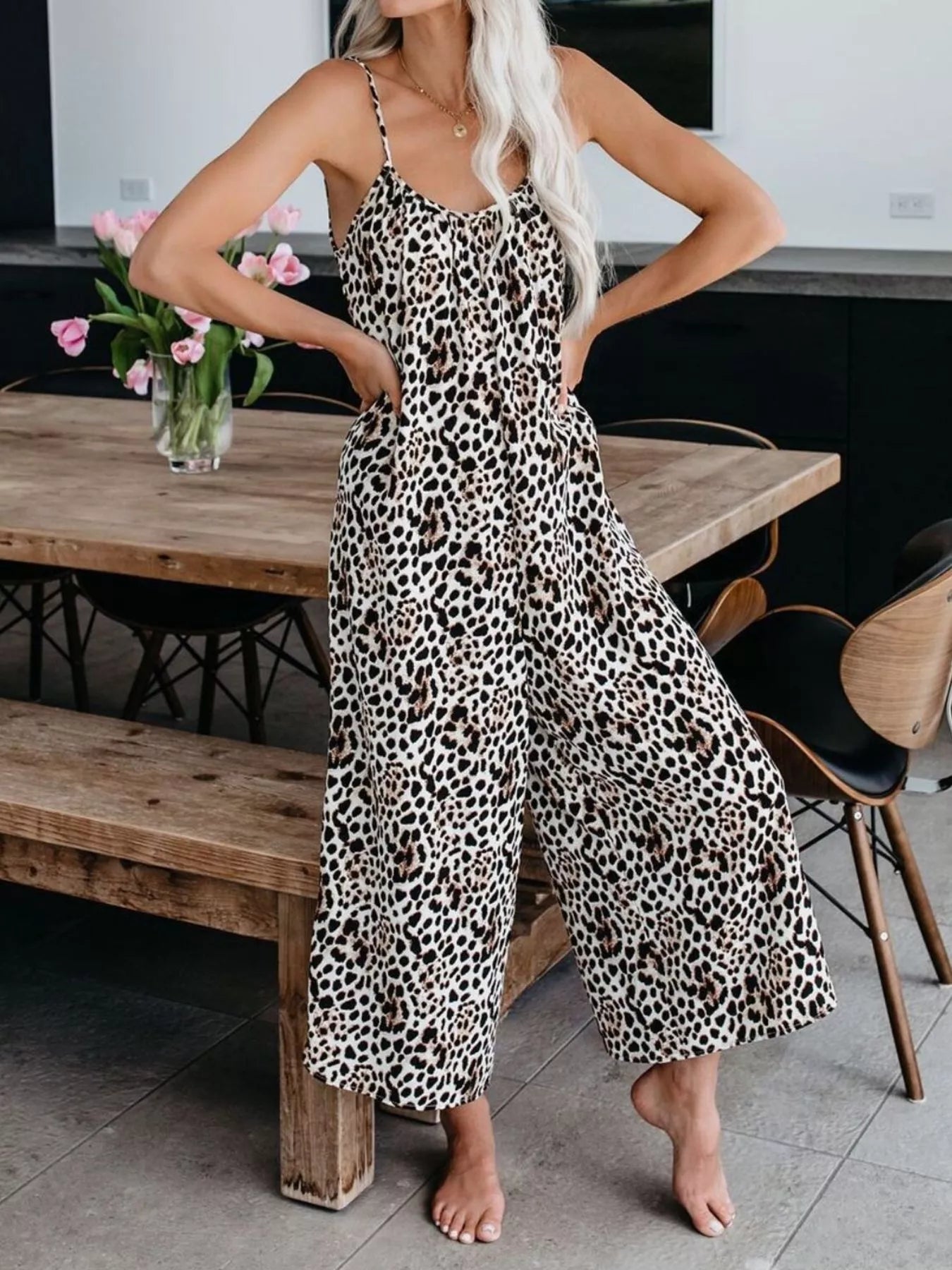 Plus size Shopimist tie-dye wide leg jumpsuit with full-length design, featuring vibrant colors and a relaxed, comfortable fit.