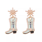 Cowgirl Boot Dangle Earrings by Shopimist with Western-style boot design, perfect for fashion and accessories.