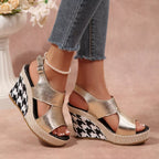 Shopimist open toe wedge sandals with a stylish design and comfortable platform, perfect for casual summer wear.