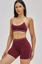Fitglutes Activewear sports bra and shorts 2-piece set, designed for workout and gym workouts, featuring a sleek athletic style.