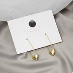 18K Gold-Plated Heart Charm Safety Pin Earrings