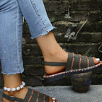 Shopimist open toe buckle sandals featuring a stylish design with adjustable straps and a comfortable sole.