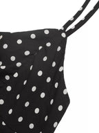 Polka Dot Ruffle Hem Spaghetti Strap Dress