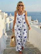 Women's 3D printed casual jumpsuit by Plush Fashion Hub, featuring a relaxed fit, beach-ready style, and vibrant pattern.
