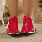 Open toe flats sandals by Shopimist featuring a sleek design with comfortable straps and a stylish, minimalist look.