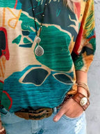 Women's casual T-shirt with contrast round neckline and short sleeves, trendy and comfortable from Trendsi.