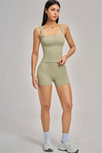 Fitglutes Activewear Swoon Tank Top and Shorts 2-piece set, stylish gymwear with breathable fabric for workout and sports activities.