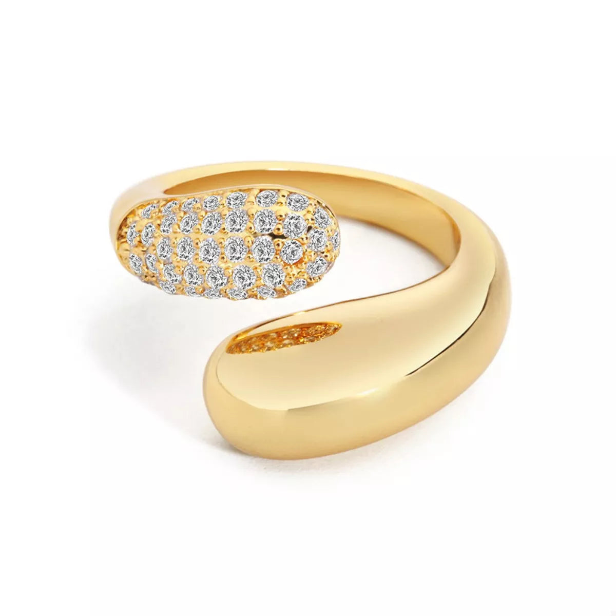 18K gold-plated open ring from Plush Fashion Hub with sleek, minimalist design and polished finish.