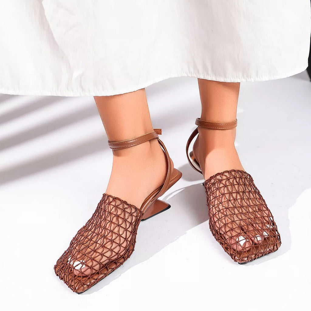 Shopimist ankle strap heeled sandals featuring stylish heels and delicate ankle straps, perfect for elegant summer footwear.