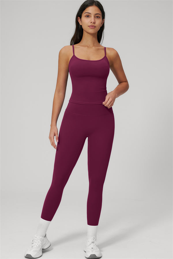 Fitglutes Activewear Rapture Tank Top and Leggings 2-piece set, sporty gymwear and workout clothes for women, black and seamless design.