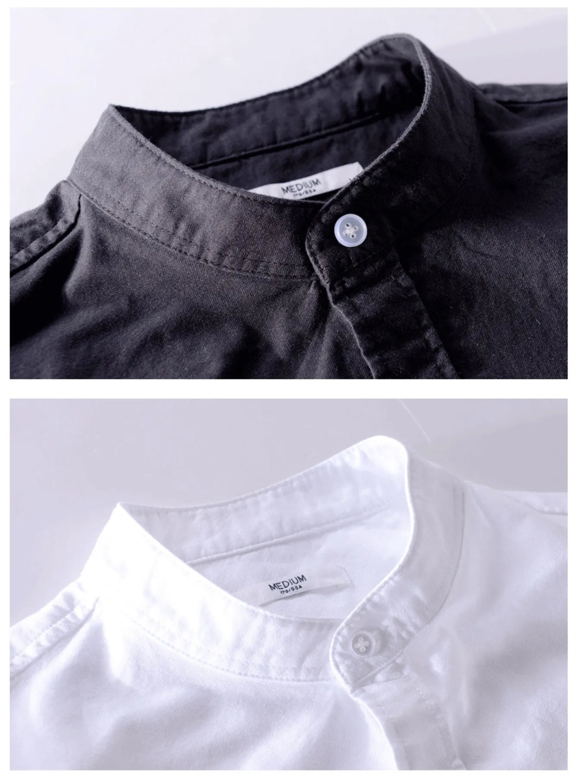 Men's plus size button-up long sleeve shirt by Trendsi, showing a casual fit with collar and button front in a natural fabric.
