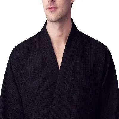 Waffle Spa Bathrobe for Men -  Absorbent, Lightweight - Plush Fashion Hub