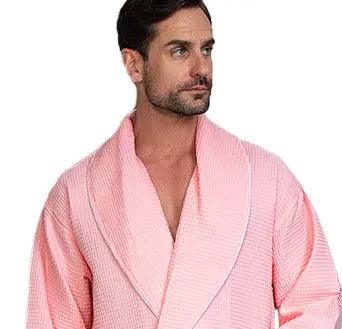 Premium Waffle Piping Robe for Men - Plush Fashion Hub